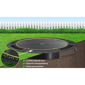 Flat to the ground trampoline Capital Play Black 305 cm