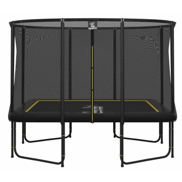Magic Circle Pro Fiber Black Rechthoekige Trampoline 214 x 305 cm met veiligheidsnet