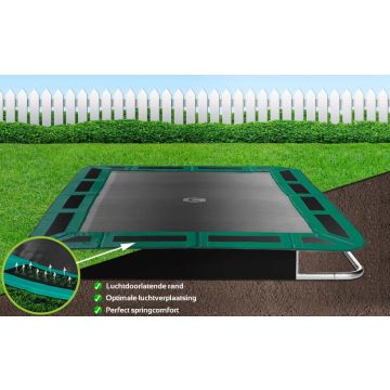 Flat to the ground Trampoline Rechthoekig Capital Play Groen 305 x 183 cm