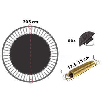 Springmat Trampoline Rond 300 - 305 cm-66-17.5 / 18 cm