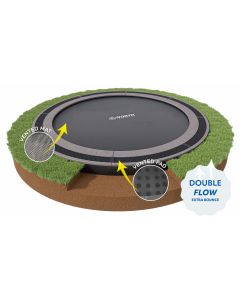 Flat to the ground trampoline North 430 cm grijs