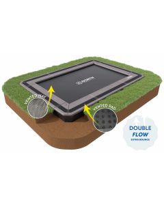 Flat to the ground Trampoline Rechthoekig North 360x250 cm grijs