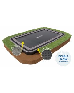 Flat to the ground Trampoline Rechthoekig North 460x310 cm grijs