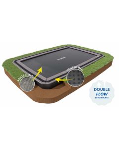 Flat to the ground Trampoline Rechthoekig North 520x370 cm grijs