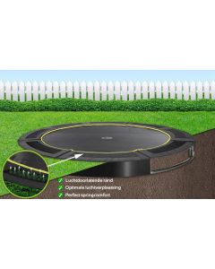 Flat to the ground trampoline Capital Play Black 305 cm