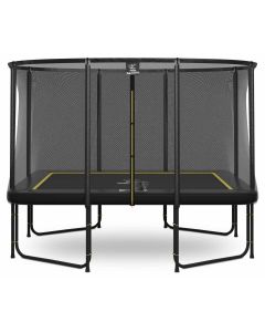 Magic Circle Pro Fiber Black Rechthoekige Trampoline 214 x 305 cm met veiligheidsnet