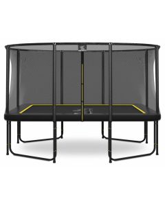 Magic Circle Pro Fiber Black Rechthoekige Trampoline 244 x 366 cm met veiligheidsnet