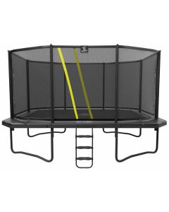 Magic Circle Pro Grey Rechthoekige Trampoline 430 x 305 cm met veiligheidsnet