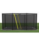 Flat to the ground Trampoline Rechthoekig Magic Circle Pro Grey 430x305 cm met veiligheidsnet