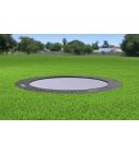 Flatground Trampoline Primus Black 430 cm in de tuin