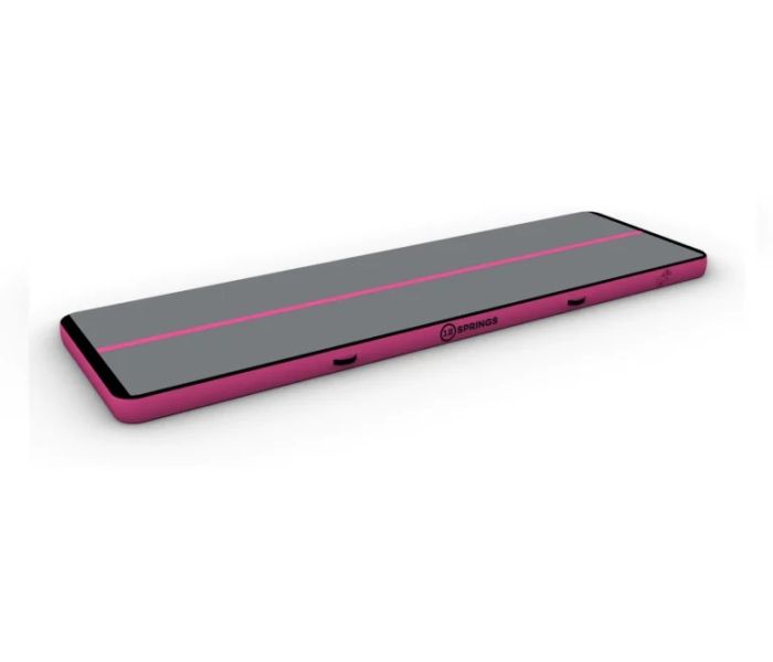 Airtrack 12spring 400x120x15 cm Comfort Roze/grijs