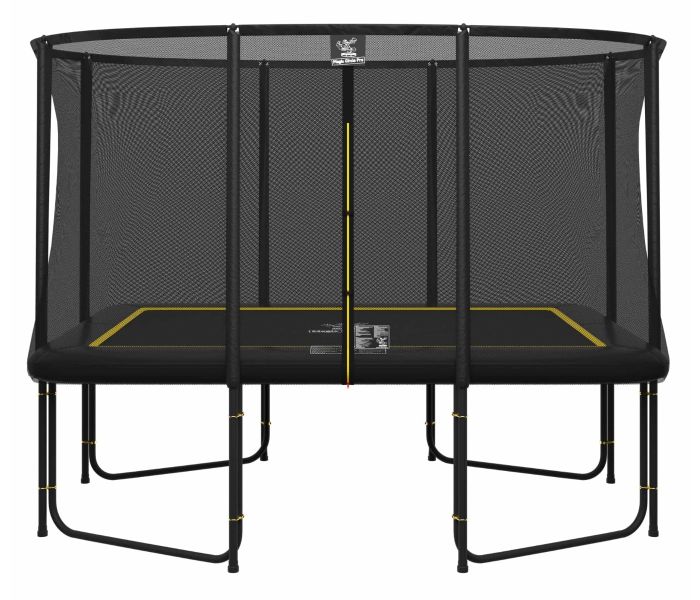 Magic Circle Pro Fiber Black Rechthoekige Trampoline 244 x 366 cm met veiligheidsnet