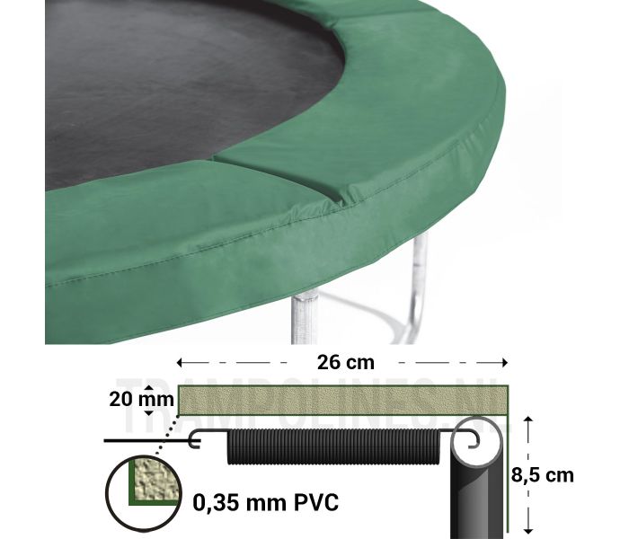 Trampoline Rand Groen 183 cm Salta met afmetingen