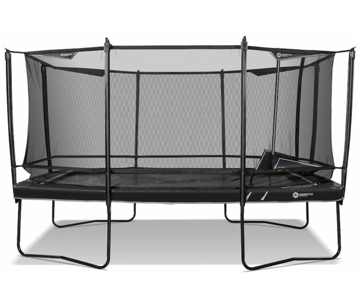 North Legend Rechthoekige Trampoline 460x310 cm met veiligheidsnet Black